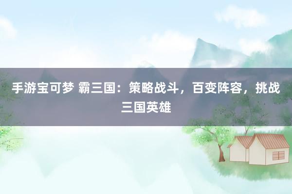 手游宝可梦 霸三国：策略战斗，百变阵容，挑战三国英雄
